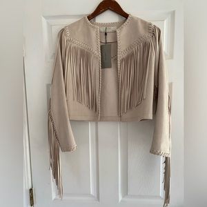 Zara Suede look fringe jacket